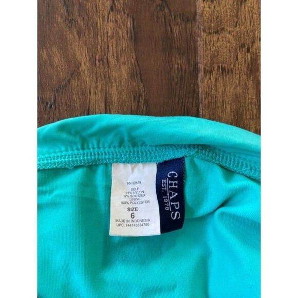 Teal Chaps Bathing Suit Bottoms (Size 6) - Picture 3 of 3